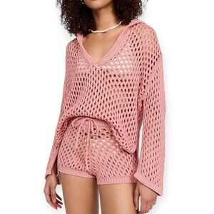 Misa Pink‎ Crochet Hoodie Sweater, Shamani Hoodie, Size  L, New with tag
